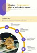 About Us Cryptocurrency Solution Scalability Proposal One Pager Sample Example Document