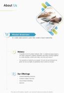 About Us Digital Content Marketing Proposal One Pager Sample Example Document