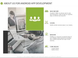 About us for android app development mission vision ppt powerpoint presentation