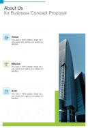 About Us For Business Concept Proposal One Pager Sample Example Document