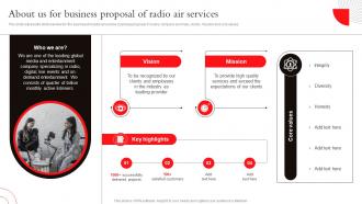 About Us For Business Proposal Of Radio Radio Advertising Campaign Proposal