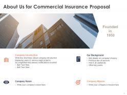 About us for commercial insurance proposal c1060 ppt powerpoint presentation diagram