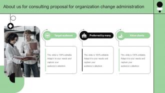 About Us For Consulting Proposal For Organization Change Administration