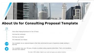 About us for consulting proposal template ppt themes