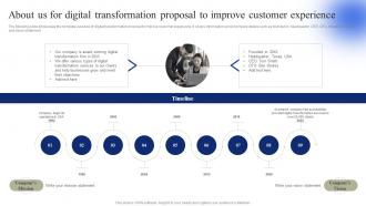 About Us For Digital Transformation Proposal To Improve Customer Experience
