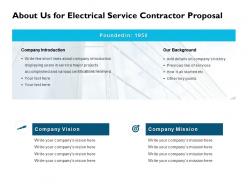 About us for electrical service contractor proposal ppt slides