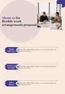 About Us For Flexible Work Arrangements Proposal One Pager Sample Example Document