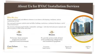 About us for hvac installation services ppt slides icon