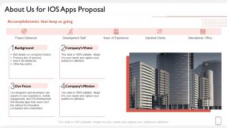About us for ios apps proposal ppt slides download