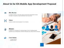 About us for ios mobile app development proposal ppt portfolio shapes