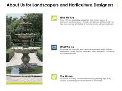 About us for landscapers and horticulture designers ppt slides