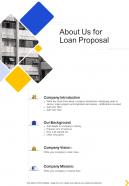 About Us For Loan Proposal One Pager Sample Example Document