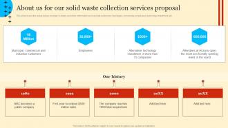 About Us For Our Solid Waste Collection Services Solid Waste Collection Services Proposal