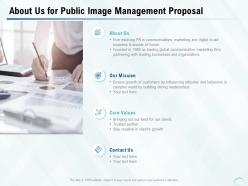 About Us For Public Image Management Proposal Ppt Powerpoint Presentation Pictures