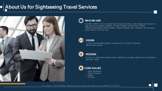 About us for sightseeing travel services ppt slides professional