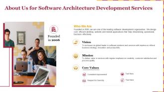 About us for software architecture development services