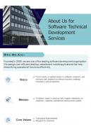 About Us For Software Technical Development Services One Pager Sample Example Document