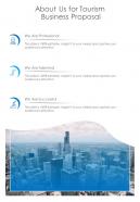 About Us For Tourism Business Proposal One Pager Sample Example Document