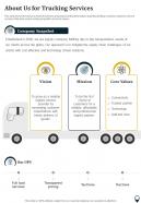 About Us For Trucking Services One Pager Sample Example Document