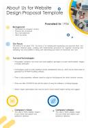 About Us For Website Design Proposal Template One Pager Sample Example Document