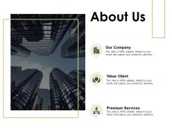 About us our company premium services c583 ppt powerpoint presentation gallery example file