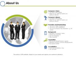 About us ppt infographics smartart