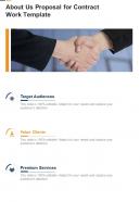 About Us Proposal For Contract Work Template One Pager Sample Example Document