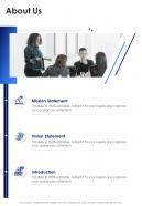 About Us Sample Business Proposal One Pager Sample Example Document