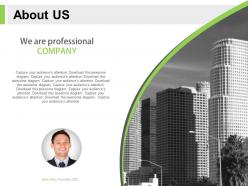 About us slide for professional company with business people powerpoint slide