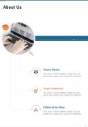 About Us Software Freelance Proposal One Pager Sample Example Document