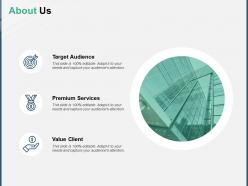 About us target audience a145 ppt powerpoint presentation outline portfolio