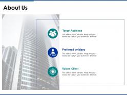 About us target audience f400 ppt powerpoint presentation outline slideshow