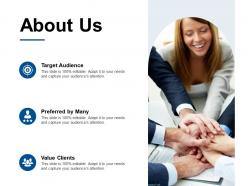 About us target audience f454 ppt powerpoint presentation outline sample