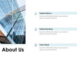 About us target audience j189 ppt powerpoint presentation file files