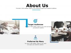 About us target audiences ppt powerpoint presentation outline graphics design