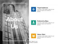 About us target audiences ppt summary designs download