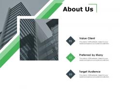 About us value client a119 ppt powerpoint presentation layouts picture