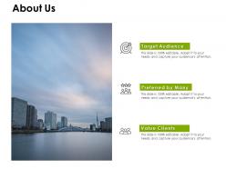 About us value clients i407 ppt powerpoint presentation portfolio graphics
