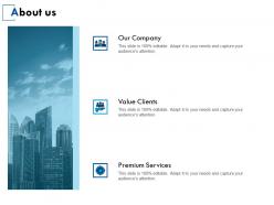 About us value clients our company e31 ppt powerpoint presentation gallery example