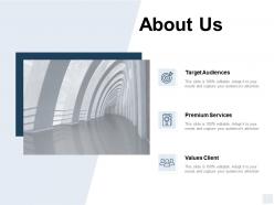 About us values client a128 ppt powerpoint presentation icon deck