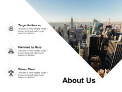 About us values client i181 ppt powerpoint presentation outline icons