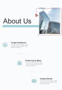 About Us Website Proposal One Pager Sample Example Document