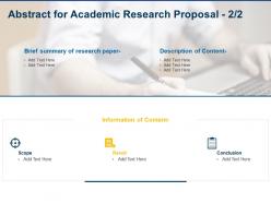 Abstract for academic research proposal ppt powerpoint presentation ideas