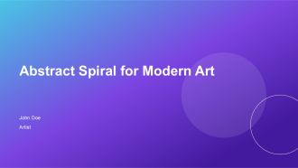 Abstract Spiral For Modern Art PPT Sample AT
