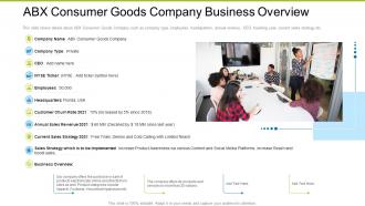 Abx Consumer Goods Company Business Building Effective Sales Strategies Increase Company Profits