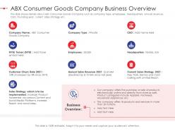 Abx consumer goods company business overview strategy effectiveness ppt infographics