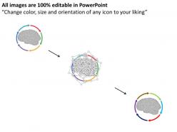 Ac brain with colored arrows around flat powerpoint design