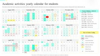 Academic Activities Yearly Calendar For Students Distance Training Playbook