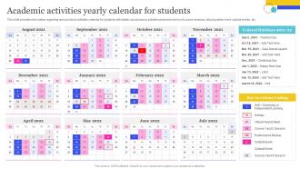 Academic Activities Yearly Calendar For Students Online Education Playbook