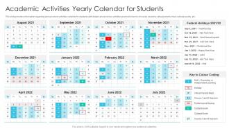 Academic Activities Yearly Calendar For Students Online Training Playbook